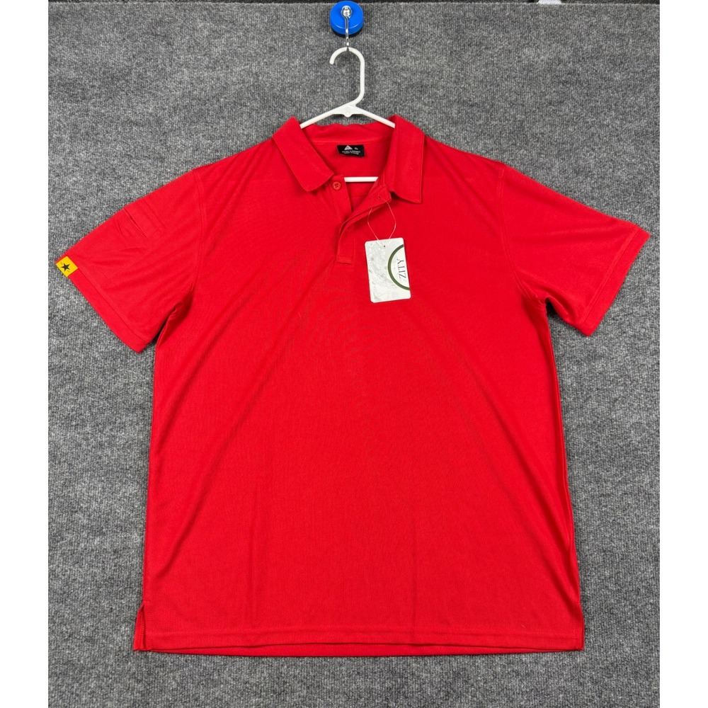 ZITY Mens Golf Polo Shirt Red Short Sleeve Pique Knit XL NWT